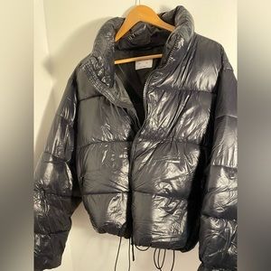 Black puffer coat